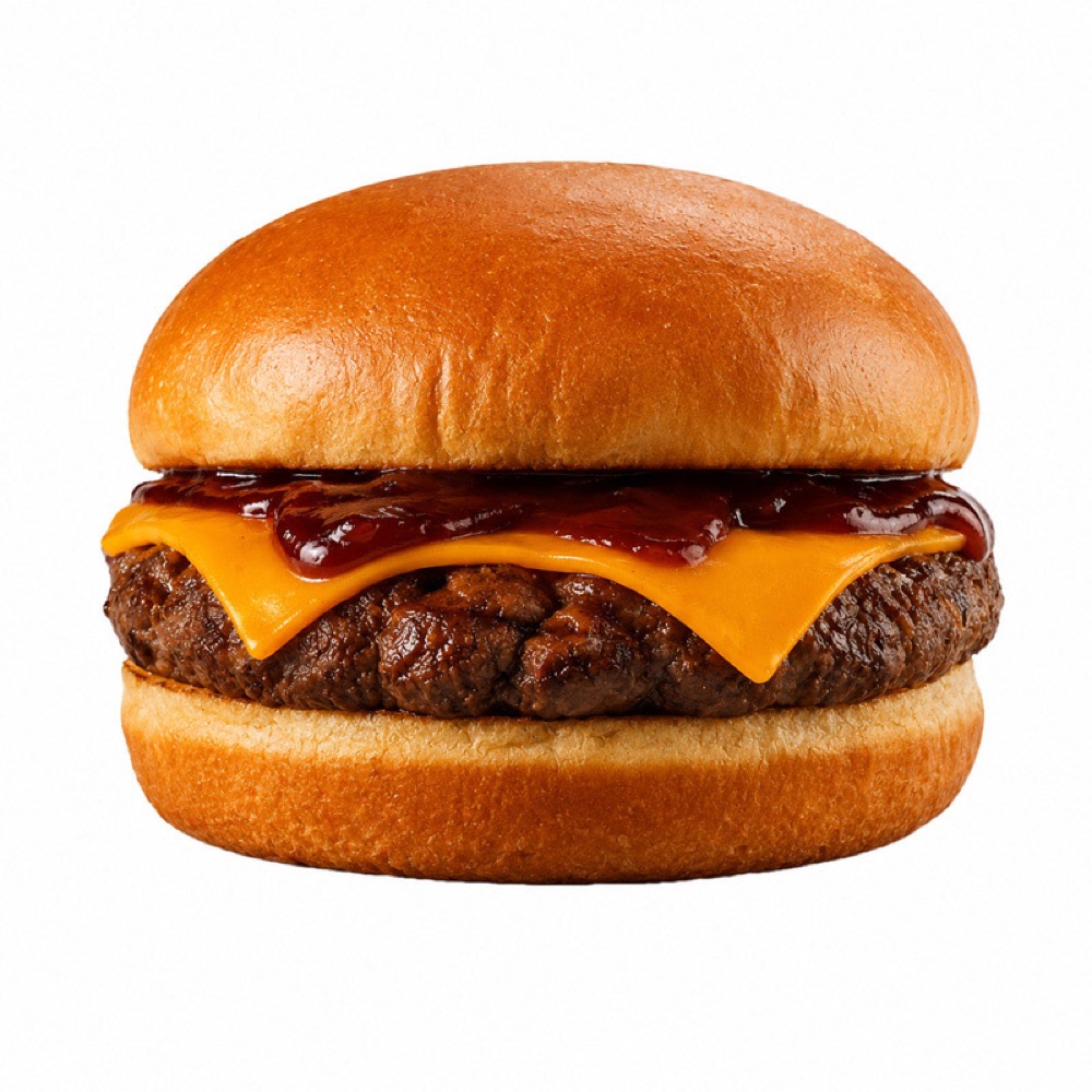 Smokey BBQ Beef, Beef patty, slice cheese, garlic mayo and BBQ sauce, Sufraq Karachi